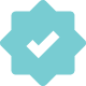Blue verified badge with black checkmark