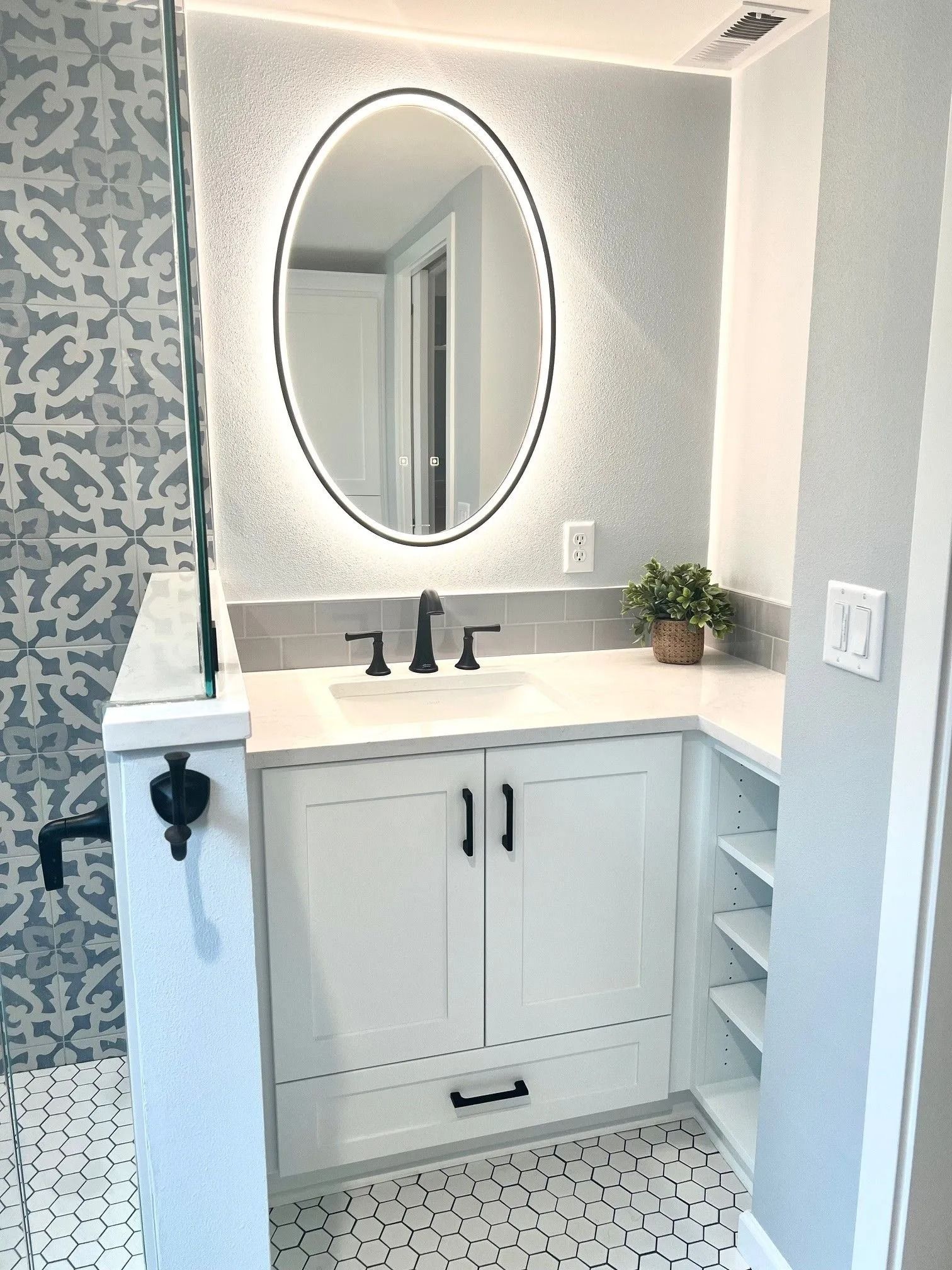 Modern bathroom sink area