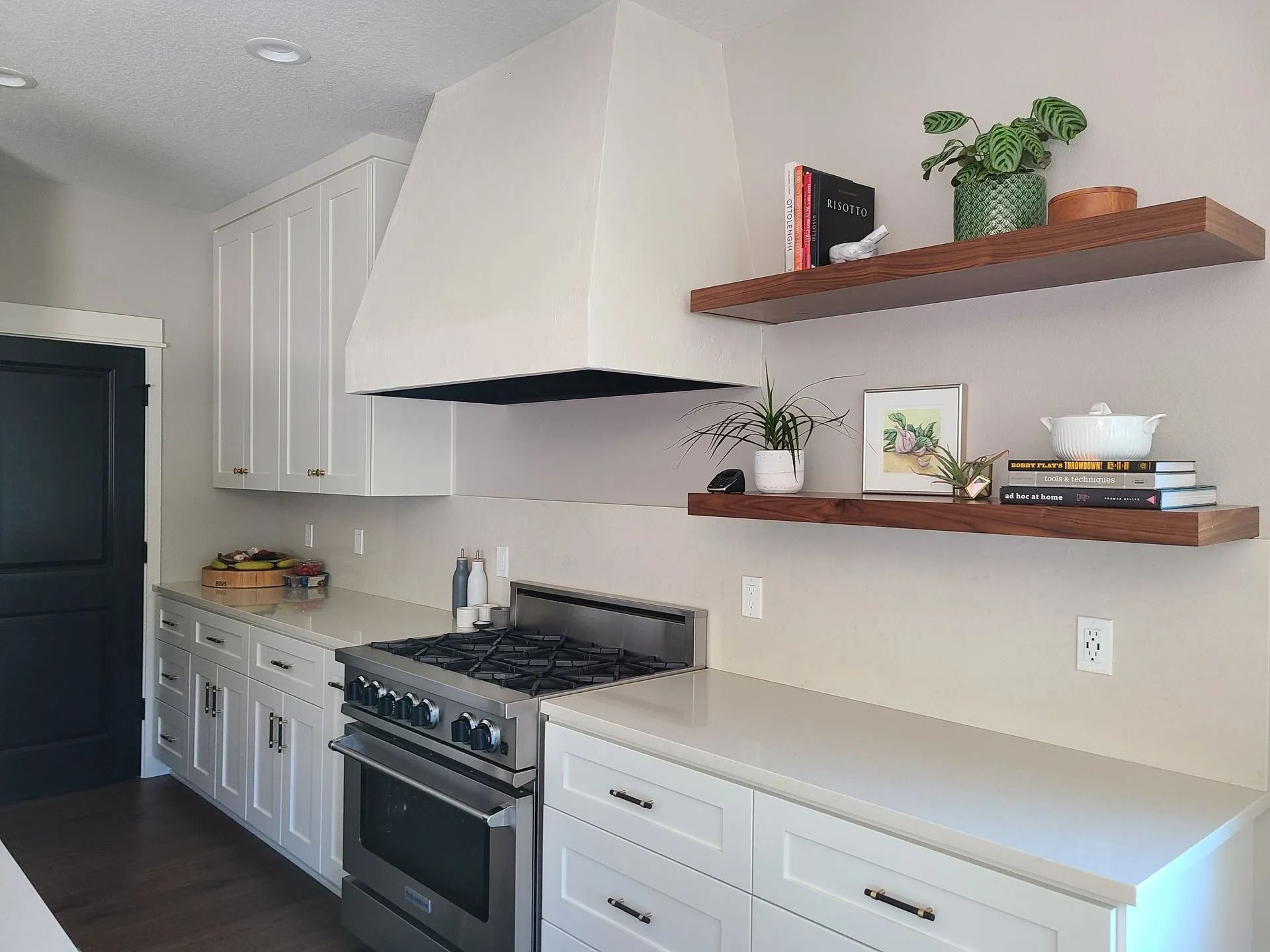 Contemporary kitchen featuring a sleek stove