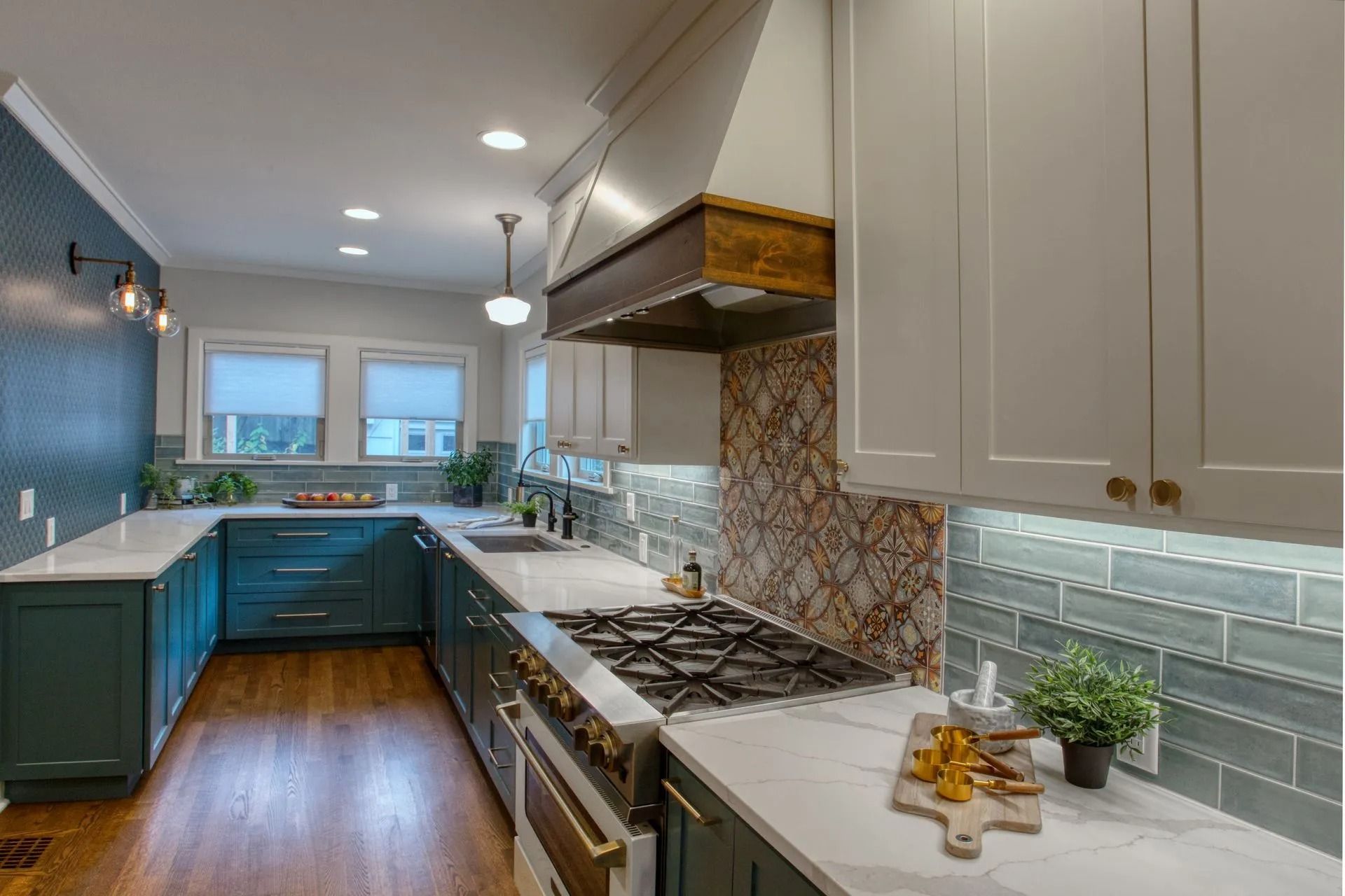 Spacious kitchen with ample natural lighting