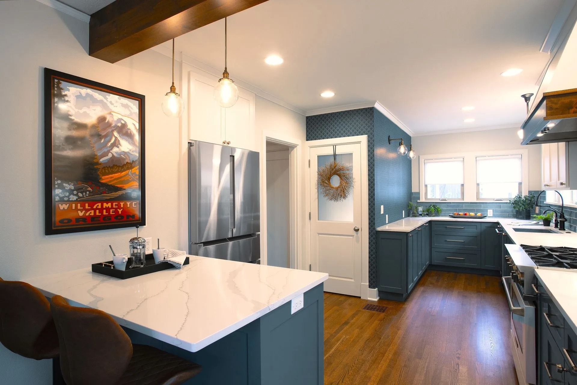 Elegant kitchen design with island