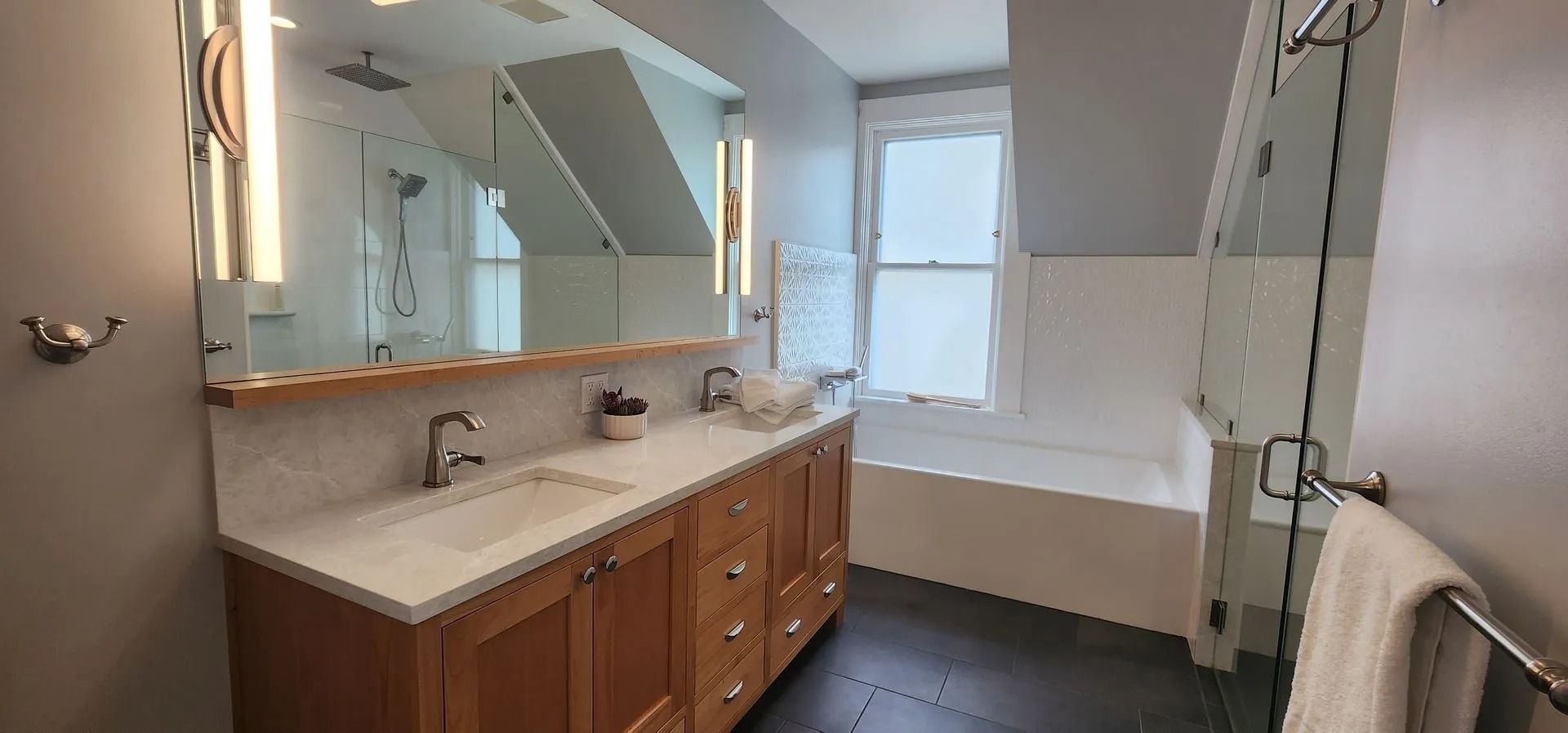 Modern bathroom with double vanity