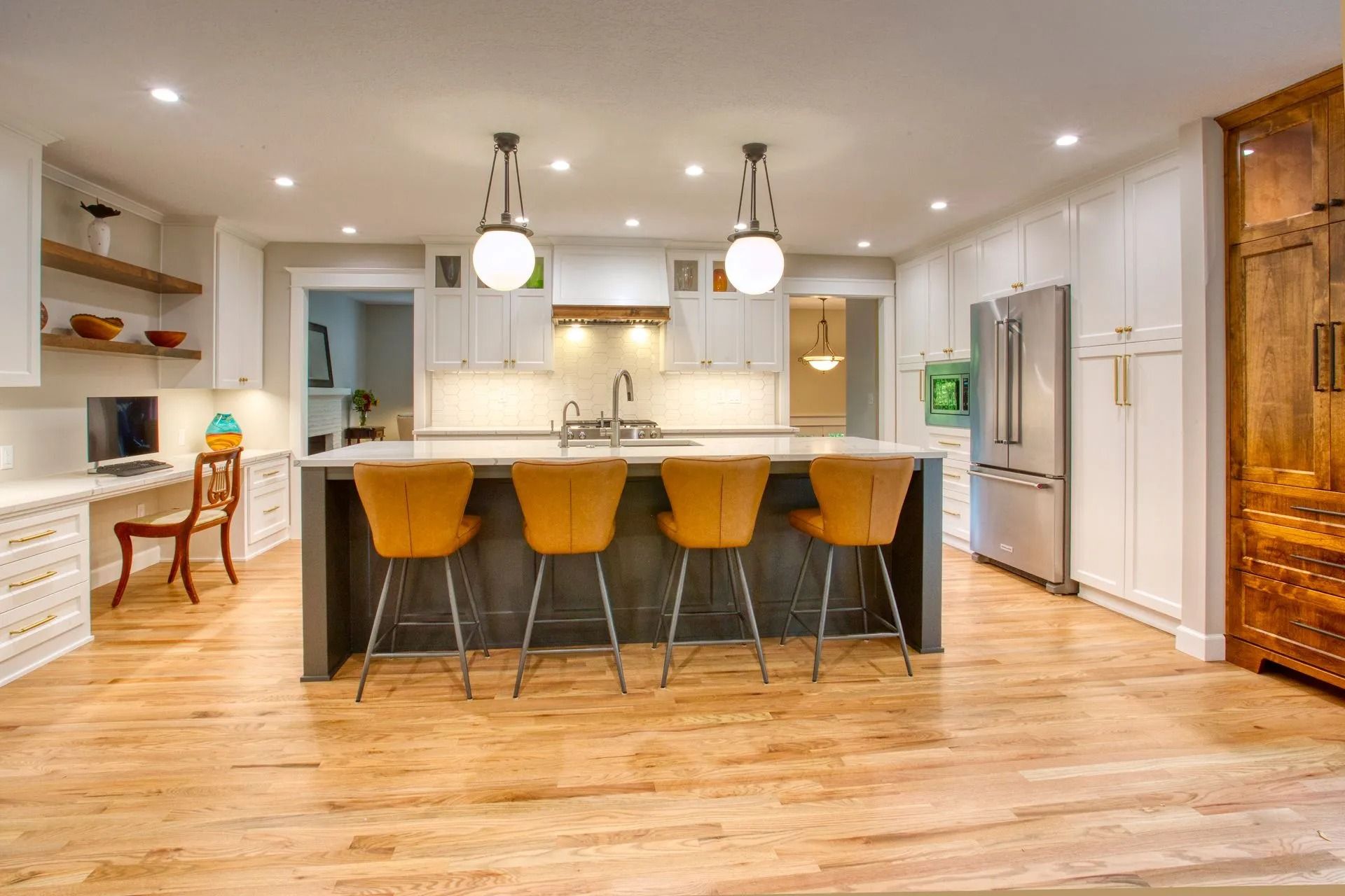 Spacious kitchen with island seating