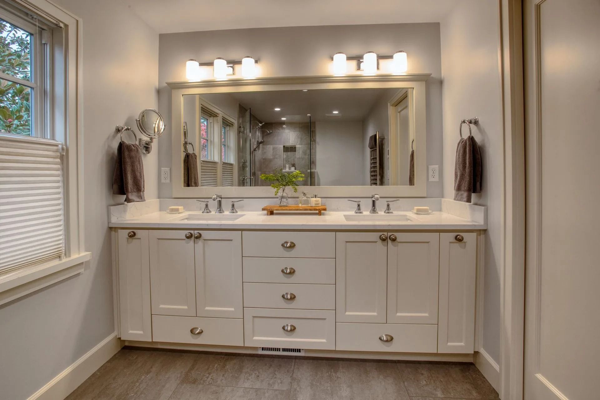 Modern bathroom with double vanity