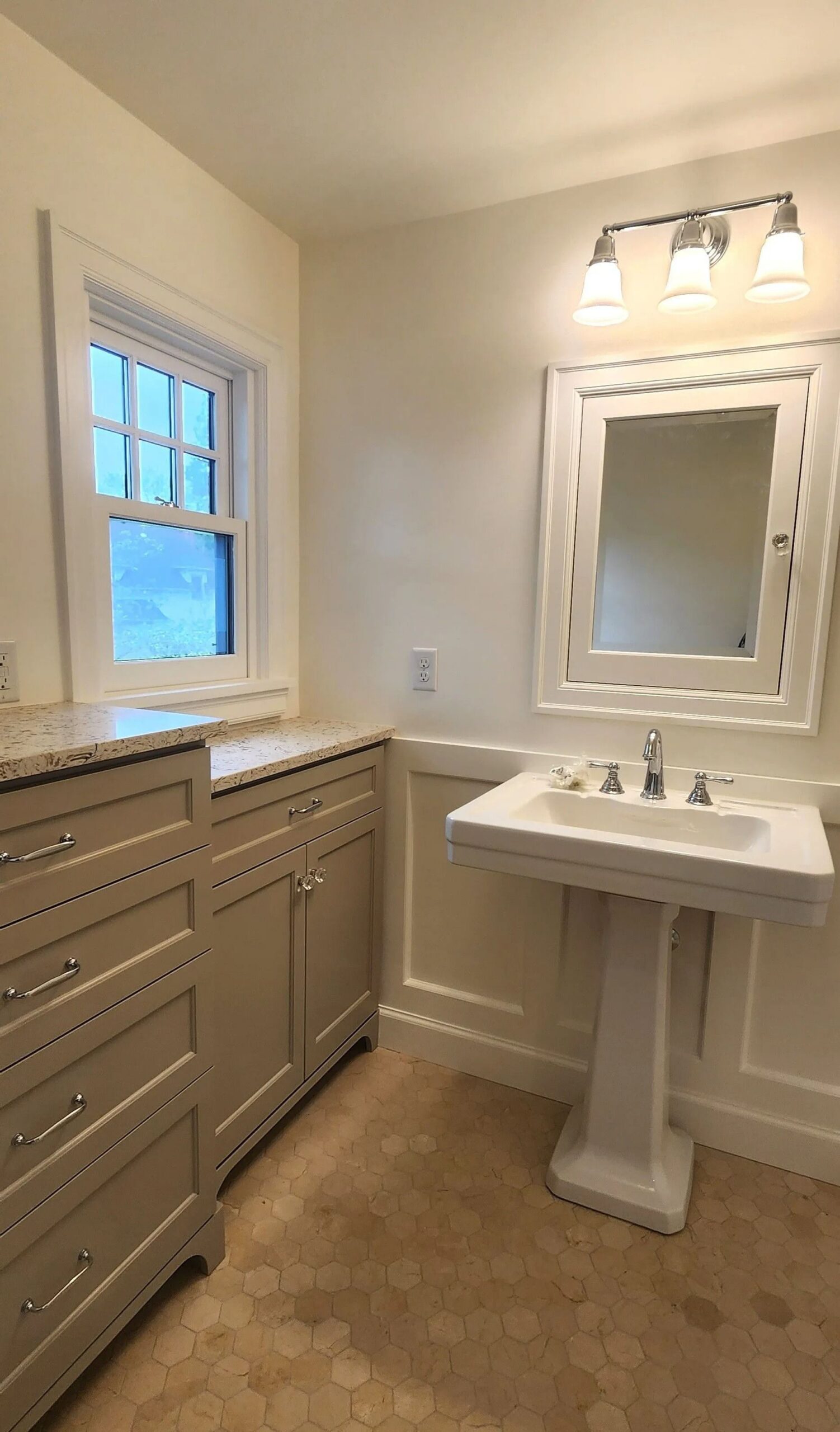 Elegant bathroom lighting over mirror