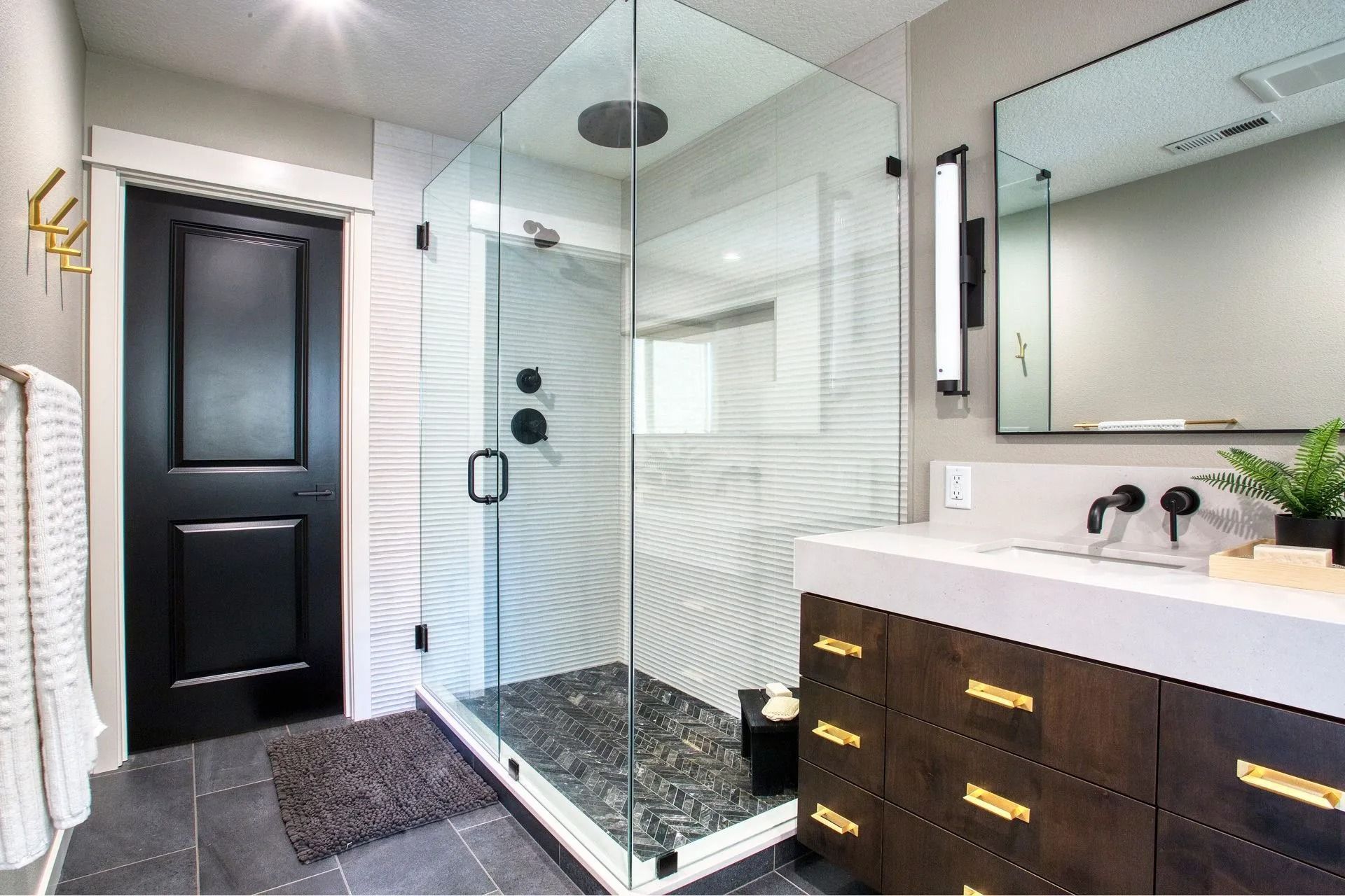 Modern bathroom with glass shower