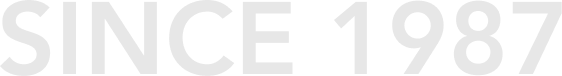 Since 1987" phrase in simple black font